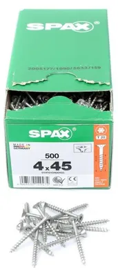 Immagine prodotto di SPAX® 0191010400455 SPAX® Universalschrauben T20 Senkkopf WIROX 0191010400455 4 mm x 45 mm, 500 St.