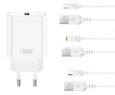 Zdjęcie produktu dla Xo Ładowarka Sieciowa Ce33 Qc 18W 1X Usb Biała + Kabel Lightning