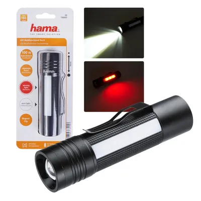 Obrázok produktu pre Hama 00136665, Univerzálna baterka, Čierna, Hliník, 1, 7, 180 lm, 100 m
