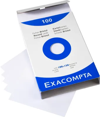 Zdjęcie produktu dla Karty indeksujące Exacompta 100 sztuk 100x150 blaco - białe - 13302E