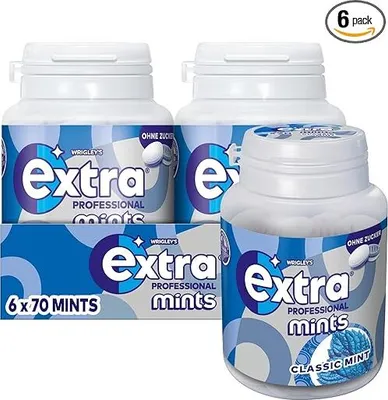 Produktbild von EXTRA PROFESSIONAL Mints Dose Classic Mint 6x70 Dragees (Schaukarton - 6 Dosen)