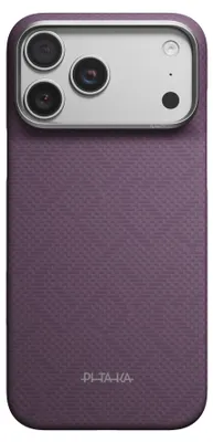 Produktbild von Aramid Handyhülle für iPhone 18 Pro Max / 17 Pro Max, PITAKA Edge Ultra-Slim Case PitaTap mit MagSafe, Violett mit Monogramm