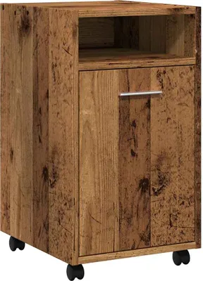 Obrázek produktu pro Skříňka na kolečkách starého dřeva 33x38x60 cm dřevotříska