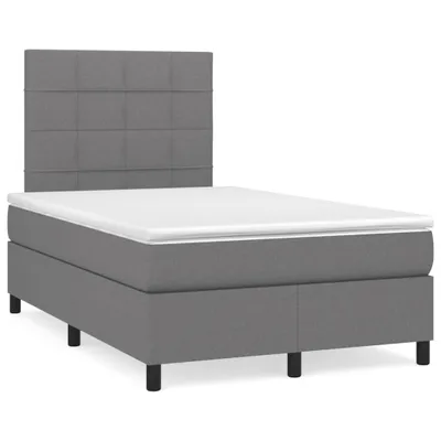 Obrázek produktu pro vidaXL Postel Boxspring s matrací tmavě šedá 120x200 cm Látka