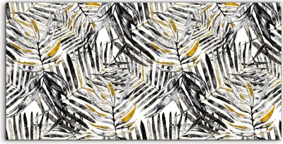 Produktbild von Coloray Acrylbild 100x50  Wandbild Acrylbilder Schwarz Vintage Monstera Gold Blätter