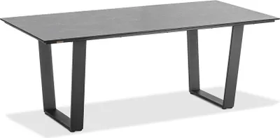 Produktbild von Gartentisch Noha 160x95 Tischplatte HPL Granit Trapezkufe Aluminium Anthrazit