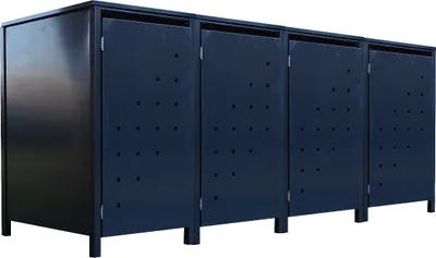 Produktbild von 4 Tailor Mülltonnenboxen Basic für 240 Liter Tonne Stanzung 4 komplett Anthrazit