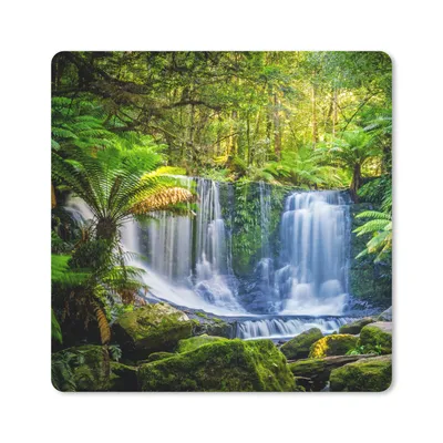 Produktbild von MuchoWow® Mauspad Mousepad Dschungel - Wasserfall - Australien - Pflanzen - Natur 20x20 cm - Mousepads - Maus Mat - Pad - Mausunterlage - Desk Mat - Bureauartikeln