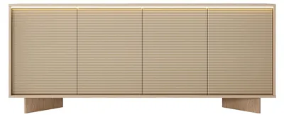 Produktbild von Sideboard mit 4 Türen, LED-Beleuchtung und MDF - Beige und Naturfarben hell MAYRONA