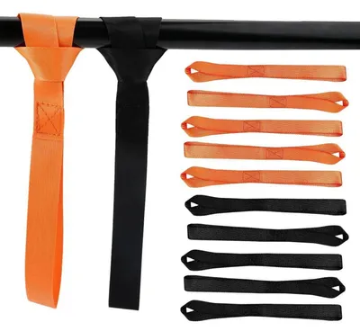 Immagine prodotto di Cinghie di fissaggio in nylon, 2,5 cm x 30 cm, 10 pezzi, colore nero/arancione, capacità di carico 1000 kg