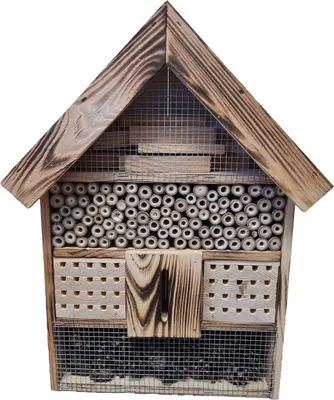 Produktbild von Insektenhotel Kiefernholz geflammt 36 x 9,7 x 48 cm