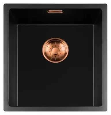 Togo Spülbecken 34BQ-FU-Copper / Kupfer Schwarz Gesamtansicht