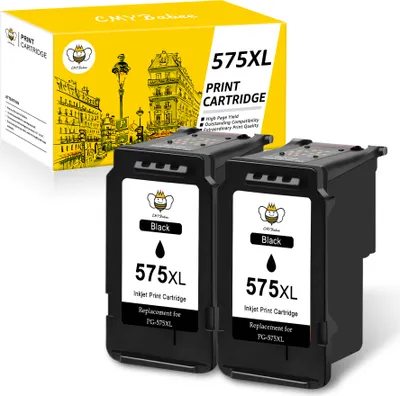 Produktbild von 2er Schwarz für CANON PG-575 576 XXL Patronen Tintenpatrone für Pixma TR4750i TR4751i TS3550i TS3551i