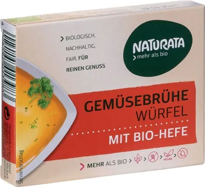Produktbild von Naturata Gemüse-Brühwürfel mit -Hefe, ohne Palmöl (6 x 72 gr)