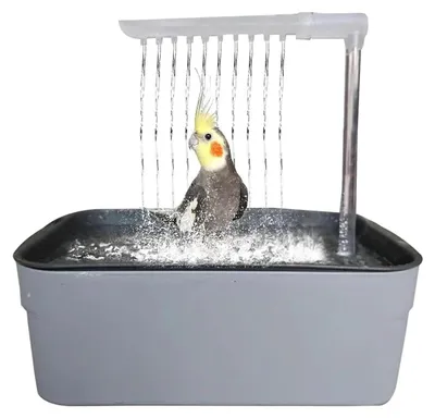 Produktbild von Vogelbad für Papageien, Papageien Badewanne zum Aufhängen, Vogel Badehaus für Wellensittich & kleine Vögel