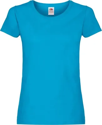 Produktbild von Fruit Of The Loom Damen Lady-Fit T-Shirt, kurzärmlig RW4724 (M) (Azurblau)