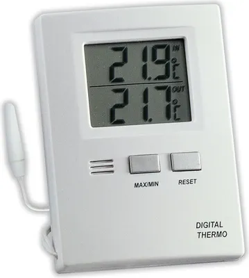 Produktbild von Digitales Innen-Außen-Thermometer mit Kabelfühler, 30.1012, TFA Dostmann