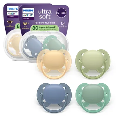 Produktbild von Philips AVENT Schnuller SCF091/53 ultra soft, Ultraweicher Schnuller, Kieferorthopädisch, Silikon, Junge/Mädchen