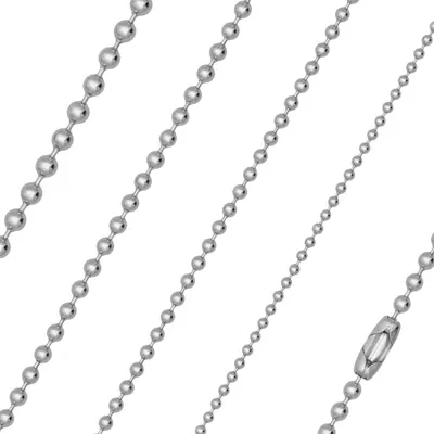 Produktbild von Kugelkette Edelstahl Halskette Kette für Anhänger Dog Tag Silber Schwarz Herren Damen silber 2,4 mm 35 cm