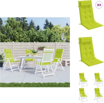 Image de vidaXL Coussins de chaise à haut dossier 4 pcs. Tissu Oxford vert fluo - coussin d'assise