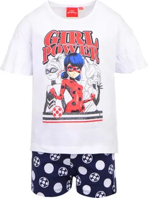 Produktbild von Miraculous Ladybug Kinder Schlafanzug Pyjama – Weiß / 128
