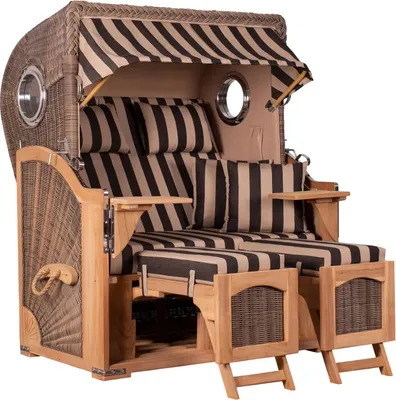 Produktbild von Strandkorb Rantum Teak PE grey Dessin 581
