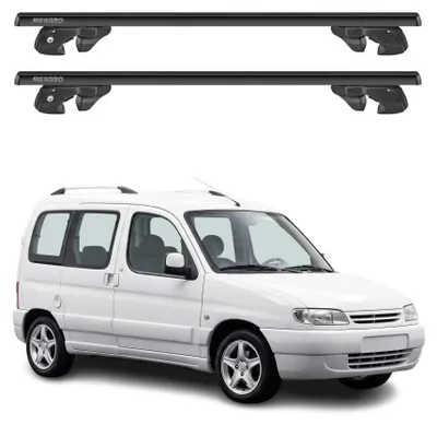 Produktbild von Dachträger Grundtäger für Citroen Berlingo mk1 1996-2010 Alu 90kg Schwarz 2x, KI-generiertes Bild