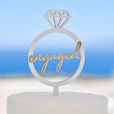 Produktbild von Champagne to Love Verlobungs-Tortendekoration