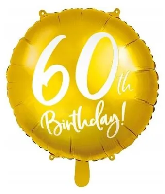 Produktbild von Folienballon 60. Geburtstag, Gold, 45 cm, 1 Stk.