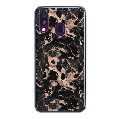 Produktbild von MuchoWow® Handyhülle Schutzhülle Hülle für Samsung Galaxy A40 Marmor - Rose - Muster - Chic Silikon Softcase Handy Hülle - Handy-Tasche