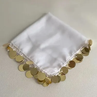 Produktbild von 10x Weiß Luxus Halay Mendili groß 30x30 cm Tanztücher Dügün Hochzeit Verlobung Kina Mendil