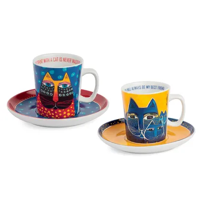 Zdjęcie produktu dla Gilde 4tlg. Set, Espressotasse, "Fantastic Felines", Porzellan, mehrfarbig, , , B. 8,5 cm, H. 6,5 cm, D. 6 cm  81374