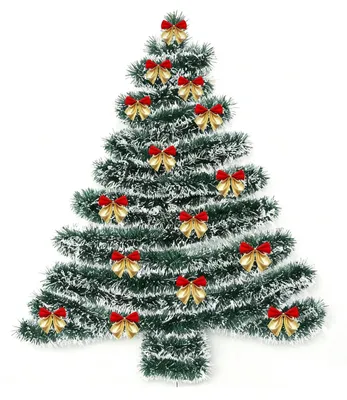 Kerstslinger 10 m grün mit 20 Schleifen, glitzernd