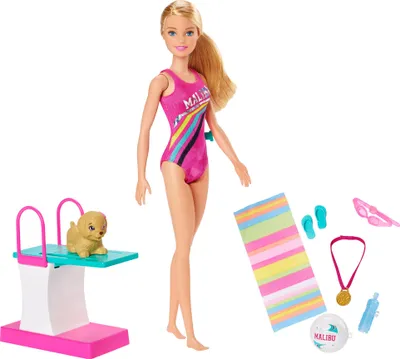 Image de Barbie "Aventure dans une villa de rêve" Poupée nageuse