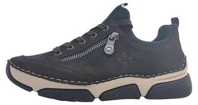 Image de Chaussures Rieker pour femmes : chaussures basses, mocassins, chaussures à lacets, couleur marron, style décontracté