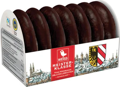 Obrázek produktu pro Weiss Meisterklasse jemné norimberské oplatky v čokoládě 200g