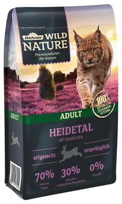 Productafbeelding van Dehner Wild Nature kattenvoer Heidetal, droogvoer, glutenvrij, voor volwassen katten, konijnen, 1,5 kg