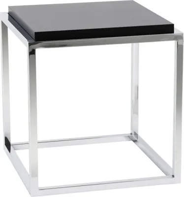Produktbild von Casa Padrino Designer Beistelltisch Schwarz / Chrom 42 x 42 x 44 cm - Tisch - Hotel Cafe Restaurant Praxis Kanzlei Einrichtung