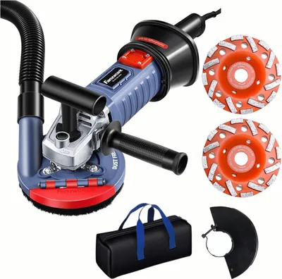 Produktbild von FANZWORK 1500W Betonschleifer Betonfräse Set, Drehzahlregelbar, inkl. Premium 125mm Diamantschleiftopf