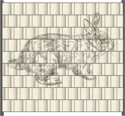 Produktbild von Wallario Zaunsichtschutz mit Motiv Hase als illustrierte Bleistiftzeichnung für Ein- und Doppelstabmatten Zäune in der Größe 200 x 180 cm