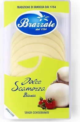 Zdjęcie produktu dla Ser biały Scamorza bez laktozy w plastrach 80 g - Brazzale
