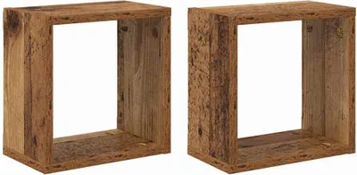 Obrázok produktu pre vidaXL Nástenné police 2 ks regenerované drevo 26 x 15 x 26 cm materiál na báze dreva
