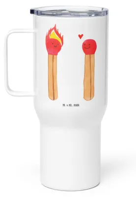Produktbild von Mr. & Mrs. Panda thermosbecher Streichhölzer - Weiß - Geschenk, Kaffee-Thermobecher, Thermobecher, Freundin, Liebesbeweis, Kaffee-to-go-Becher, Liebesgeschenk, Teetasse