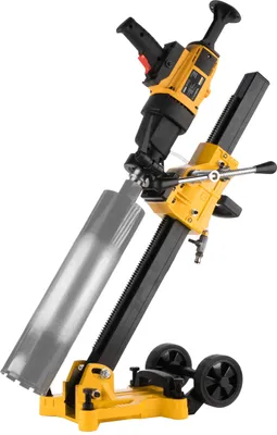 Produktbild von Kernbohrgerät 3 Gänge 1500 W an Neigbarer Kernbohrständer mit Rädern - Diamant Kernbohrmaschine 3960 U/min für Nass und Trockenbohrungen WT112