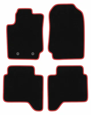 Immagine prodotto di Tappetini in moquette per Ford Ranger MK5 FL 2015-2022 (pick-up) – set 4 pezzi, nero/rosso, su misura – Wielganizator CARLUX