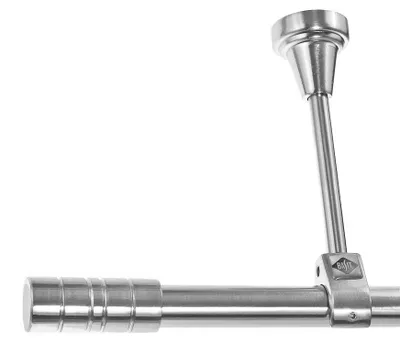 Produktbild von Edelstahl Look Gardinenstange 20mm Deckenträger 1-läufig Zylinder, Länge wählbar D51 E34 R