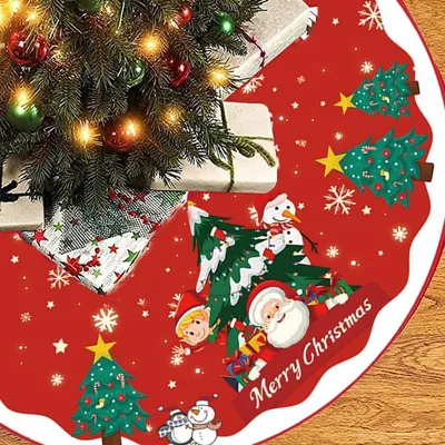 Produktbild von Weihnachtsbaumdecke Tannenbaum 90 cm, Weihnachtsbaumunterlage, Weihnachtsmatte für die Weihnachtszeit
