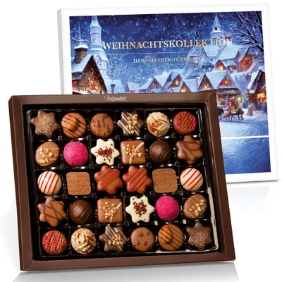 Produktbild von Pralinenbote - Weihnachtskollektion mit 30 handgefertigten Pralinen, 375 g