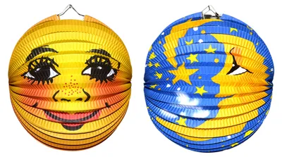 Produktbild von Laterne in Kugelform mit Mond-Design, 25 cm Durchmesser