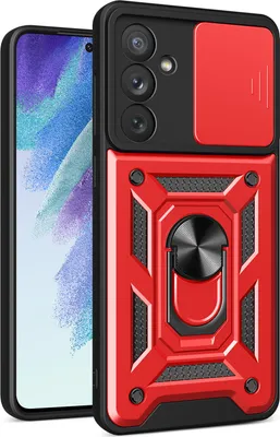 Produktbild von Galaxy A54 Hülle mit Ring Ständer Halter Dia Kameraschutz TPU PC Schutzhülle für Samsung Galaxy A54 Rot
